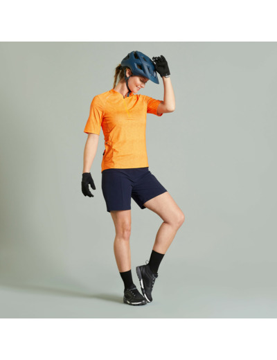 MAILLOT MANCHES COURTES VELO VTT EXPL 500 FEMME ORANGE