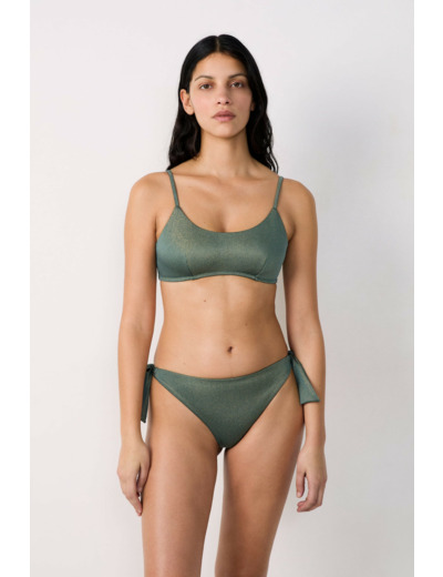 Bikini brésilien à nouer bas de maillot pailleté