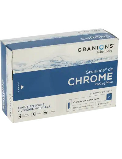 Granions De Chrome 200µg Solution Buvable 30 Ampoules De 2 Ml