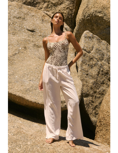 Pantalon fluide élastiqué,Pantalon fluide élastiqué;${refinementColor}