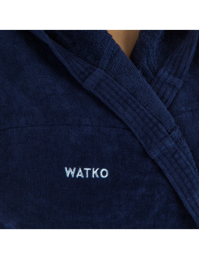 PEIGNOIR DE BAIN FEMME WATER POLO COTON EPAIS BLEU FONCE