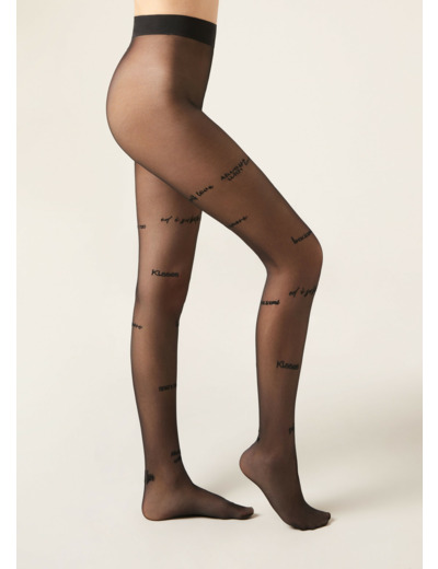 Collant voile à inscriptions