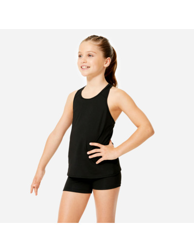 Débardeur dos nageur gym fille, noir