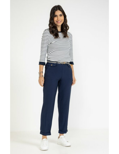 Pantacourt fluide avec poches rabat