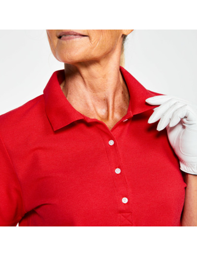 Polo golf en coton manches courtes femme, MW500 rouge