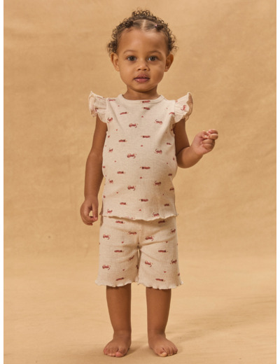 Ensemble tshirt et short cycliste imprimé léopard