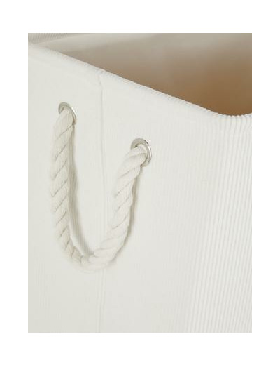 Panier à linge carré en velours côtelé