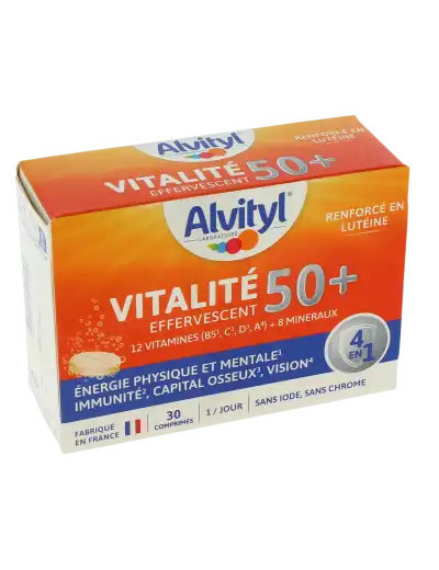 Alvityl Vitalité 50 + Comprimés Effervescents Boîte De 30