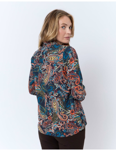 Chemisier manches longues imprimé MARINE Femme