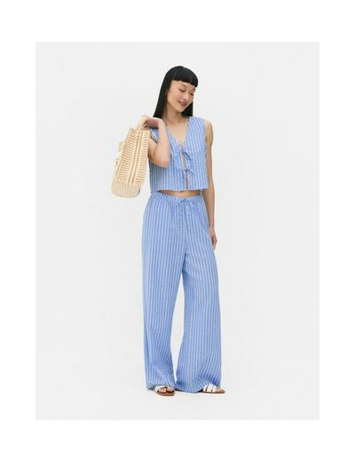 Pantalon rayé en seersucker