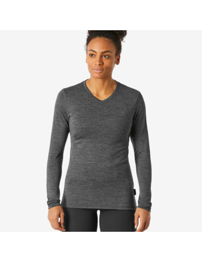 T-shirt laine mérinos de trek & voyage - femme - travel 500