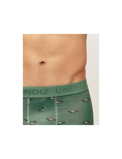 Boxer vert en coton motifs canards