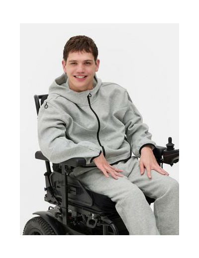 Sweat à capuche zippé adaptatif pour la position assise