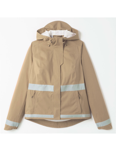 Veste pluie velo ville visibilite nuit 540 femme beige