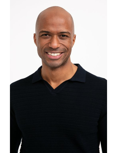 Pull col polo jacquard Fancy