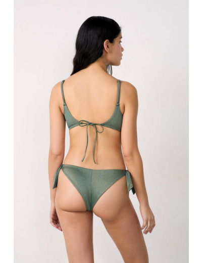 Brassière haut de maillot à nouer pailleté