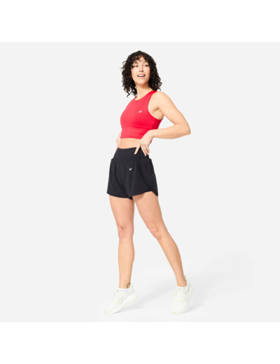 Short de Fitness Extensible 2 en 1 pour Femme - Noir