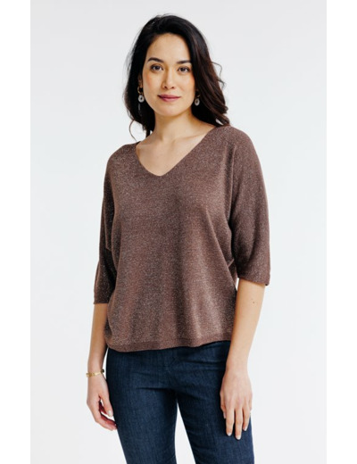 Pull maille brillante