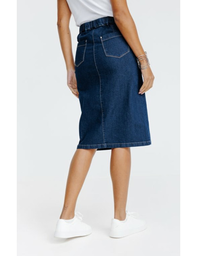 Jupe midi en denim brut