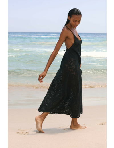 Robe longue dos nu avec coton,Robe longue dos nu avec coton;${refinementColor}