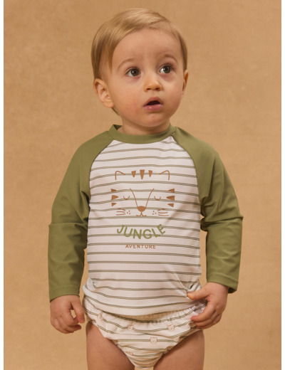 T-shirt de bain UPF 50+ rayée