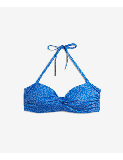 Bandeau armaturé haut de maillot imprimé léopard