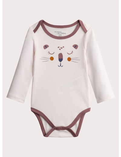 Lot de 2 body manches longgues à imprimé panthère pour bébé fille