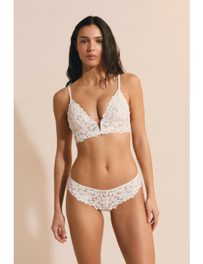 Soutien-gorge triangle avec dentelle,Soutien-gorge triangle avec dentelle;${refinementColor}
