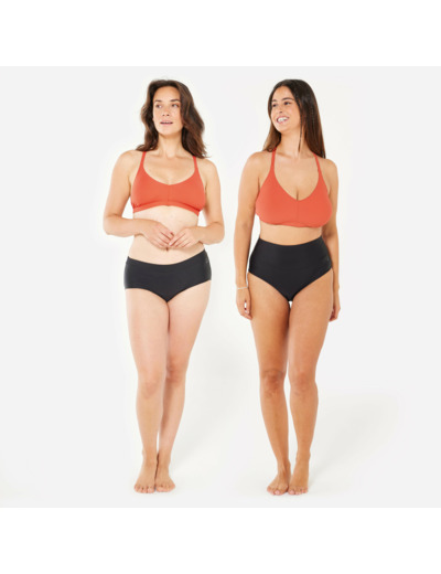 Haut de maillot de bain brassière texturée natation Femme - Lila simy terracotta