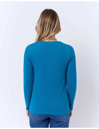 T-Shirt manches longues imprimé BLEU CANARD Femme