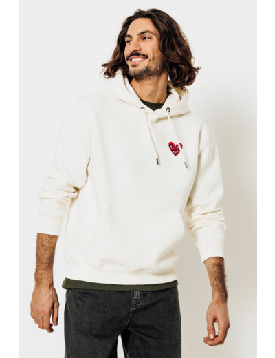 Sweat à capuche licence Keith Haring - Ecru