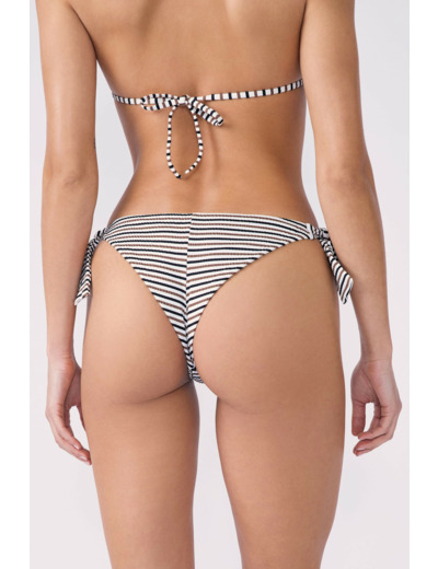 Bikini brésilien à nouer bas de maillot à rayures