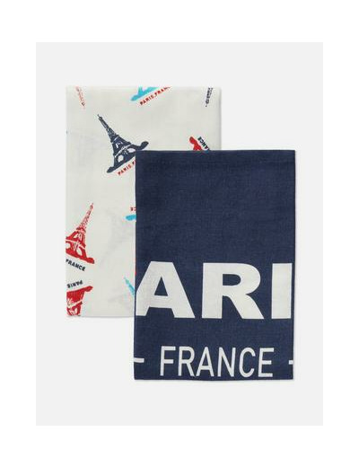 Lot de 2 torchons en coton Paris