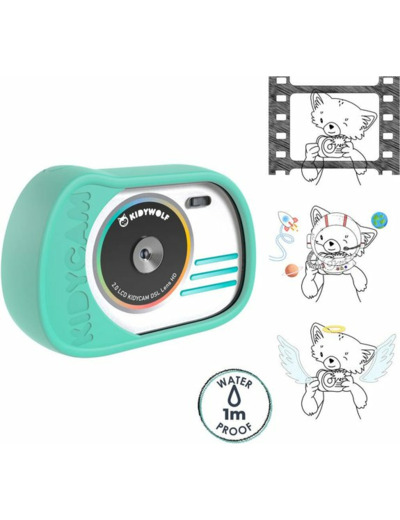 APPAREIL PHOTO ÉTANCHE TURQUOISE KIDICAM KIDYWOLF