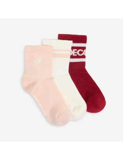 Chaussettes cheville, rose et blanc, lot de 3