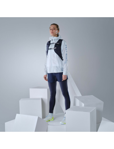 Legging short ultra léger - randonnée rapide - FH900 bleu - Femme