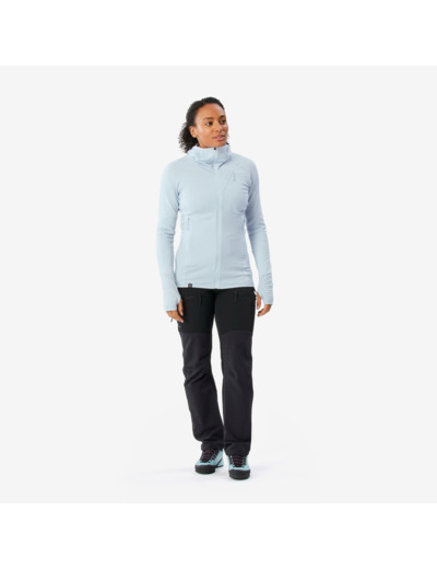 Pull technique à capuche en laine mérinos femme - ALPINISM