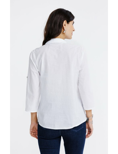 Chemise unie avec mix matières