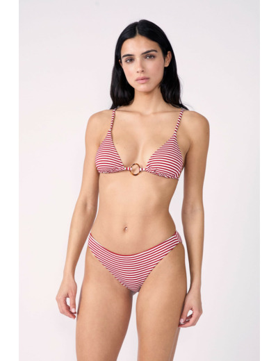 Culotte bikini bas de maillot avec rayures