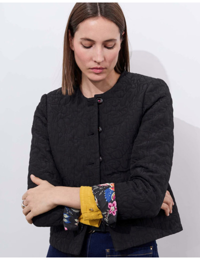 Veste courte jacquard NOIR Femme