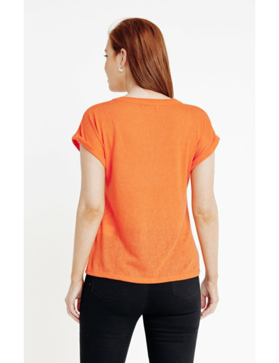 Tee-shirt col mao manches courtes