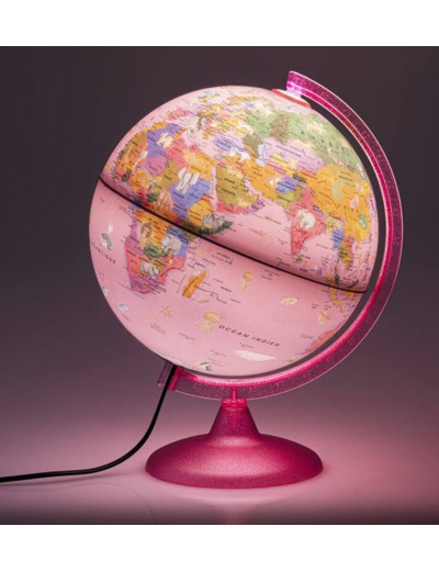 GLOBE LUMINEUX ZOO ROSE 25 CM