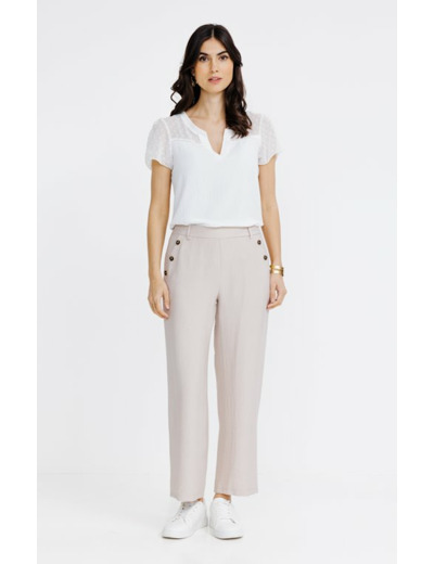 Pantalon très large fluide à pont