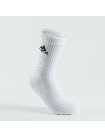 CHAUSSETTES DE SPORT HAUTES ADIDAS GRIS BLANC NOIR LOT DE 3