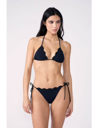 Bikini brésilien à nouer bas de maillot avec broderies