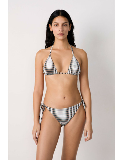 Culotte bikini ficelle bas de maillot à rayures