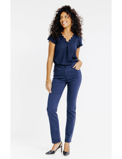 Pantalon coupe droite détail zip