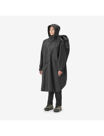 Poncho pluie de randonnée - MT500 - 60L - Noir