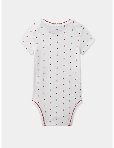 Lot de 3 bodies bébé fille à manches courtes en coton issu de l'agriculture biologique