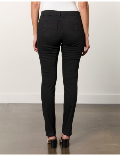 Pantalon long slim uni NOIR Femme